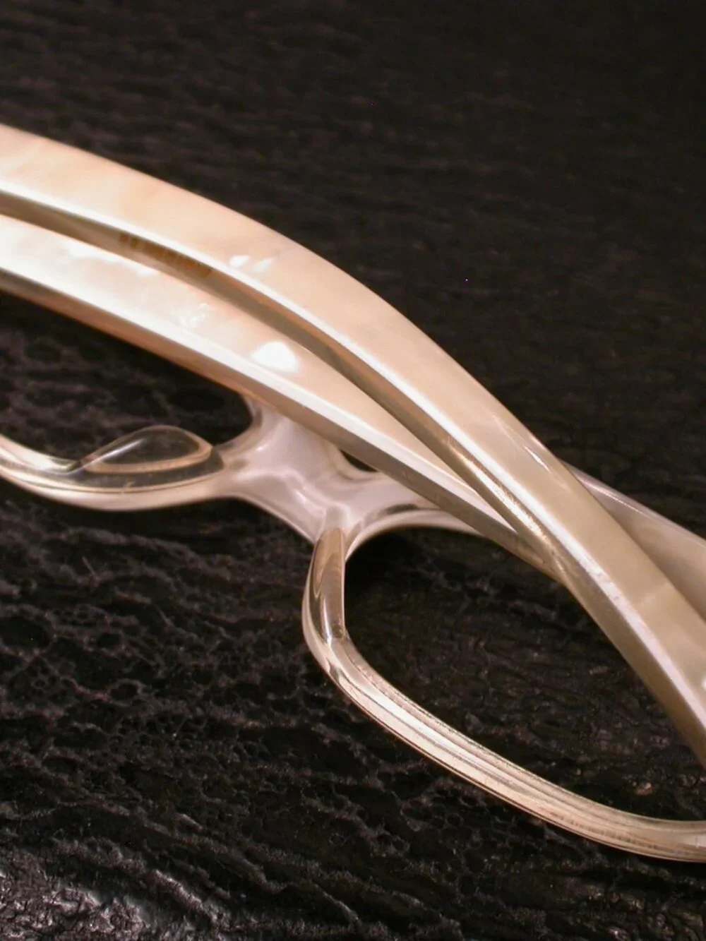 Vintage Soiree Fancy Pearl White Cat Eye Eyeglasses Frames Made In France